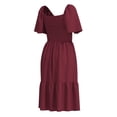 thumbnail image 2 of Vestido George para Mujer Maxivestido Tipo Campesino, Smock en parte Alta Vino Talla CH, 2 of 4