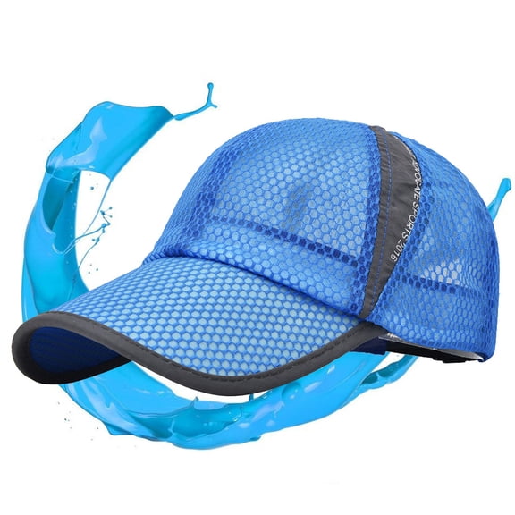 DEEPCRAFF Blue Mesh Sports Cap for Running Hiking and Baseball with Uv Protection Fabric