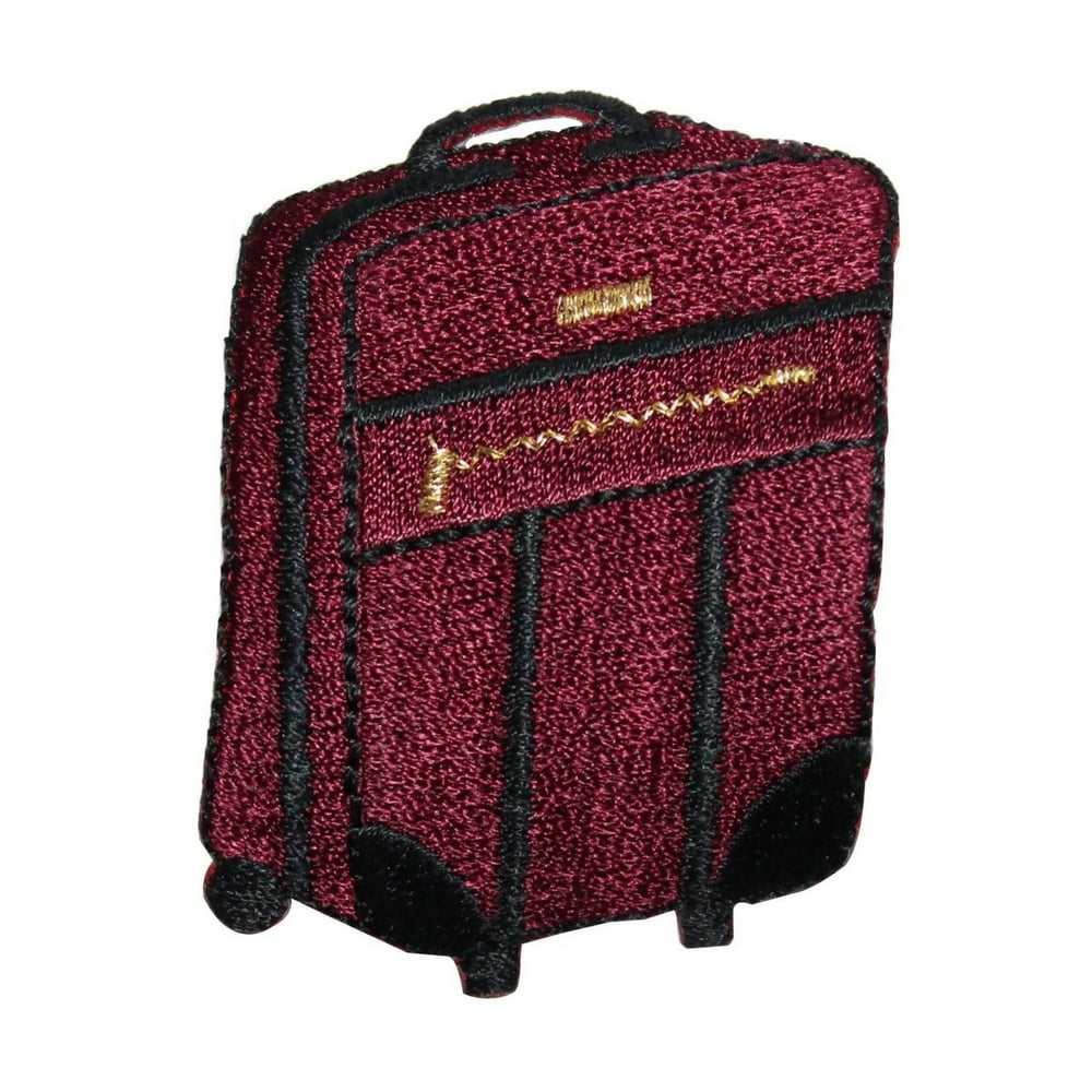 ID 8359 Suitcase On Wheels Patch Luggage Travel Bag Embroidered Iron On