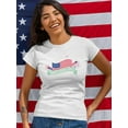 thumbnail image 2 of 4Th Of July American Flag Shaped T-Shirt Women -Image by Shutterstock, Female XX-Large, 2 of 4