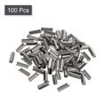 thumbnail image 3 of Uxcell Belt Buckle End Tips, 0.43'' Ribbon Crimp End Fasteners, Silver Tone 100 Pack, 3 of 8