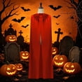 thumbnail image 2 of UTSJKR Mens Satin Sleeveless Full‑Length Cape Cloak, Gathered Neck Front Split Robe, Classic Outer Piece for Superhero Cosplay and Holiday Costume Parties Red XL, 2 of 5