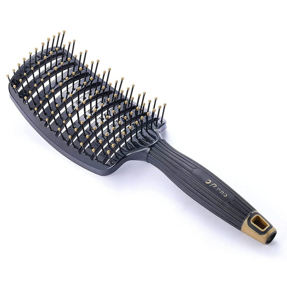 Perfehair Curved Vent Brush for Faster Blow Drying Styling Detangling Hair Brush Row Brush for Short Thick Tangles Curly Hair