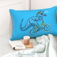 thumbnail image 6 of Kll Fun Riding Dinosaur Pillow Covers Envelope Closure,Super Soft And Cozy Fuzzy Fleece Pillow Case Cover 20"X30", 6 of 9