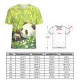 thumbnail image 2 of Panda in Flowers Womens Tops Women's Fashion Casual Short Sleeve Flower Print Round Neck Pullover Top Blouse, 2 of 7