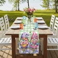 thumbnail image 4 of Table Runners 72 Inches Long Dress Scarves, Blue Purple Gnomes Farmhouse Kitchen Table Runner, Coffee Tablerunners, Spring Hydrangea Flower Leaf Green Plaid 14x72 Inch, 4 of 9
