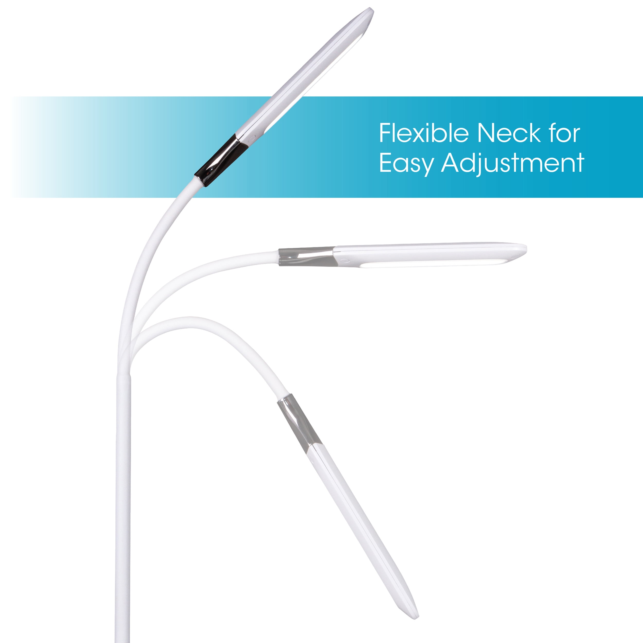 OttLite Enhance LED Sanitizing Desk Lamp with USB Charging – Eliminates up to 99.9% of Bacteria, Touch Activated, Flexible Neck, Modern Light for Reading, Crafting & Office Desktop