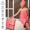 thumbnail image 5 of Melissa Linen, Bath Towels, Set of 2 Quick Dry, Absorbent, Cotton Bathroom Towels, Coral Pink, 5 of 8