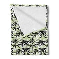 thumbnail image 2 of East Soft Flannel Fleece Throw Blanket, Silhouettes of Eastern Bamboo Leaves Classic Chinese Nature Romantic, Cozy Plush for Indoor and Outdoor Use, 50" x 60", Pale Green White, by Ambesonne, 2 of 5