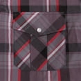 thumbnail image 5 of Coevals Club Mens Pearl Snap Plaid Western Cowboy Button Up Long Sleeve Shirts Purple Red Black 23 Medium, 5 of 6