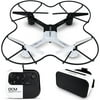 SHARPER IMAGE DRO-004 Lunar Drone with Smartphone Viewing, Virtual Reality Platinum Series, 2.4GHz HD Streaming Video, 720p RC Quadcopter, Autopilot System – White/Black