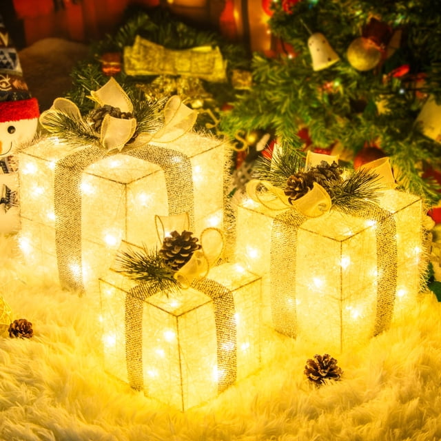 Conjunto de Cajas de Regalo Decorativas Iluminadas para San Valentín con 65 LED x3