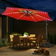 thumbnail image 6 of Scafild | 10 ft Colorful Lighted Cantilever Offset Hanging Outdoor Patio Umbrella W/ Easy Tilt - Red, 6 of 9