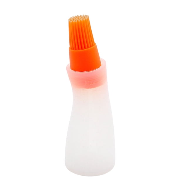 Cateissary Cepillos para hilvanar Cepillo portátil para botellas Dispensador de aceite suave resistente al calor Barbacoa Cocina Chocolate Carne Cocina y Comedor B Naranja