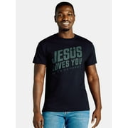 Humor Men's and Big Men's Jesus Loves You But I'm His Favorite Graphic Tee with Short Sleeves, Sizes S-3XL