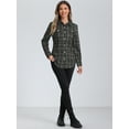 thumbnail image 4 of DARING DIVA Women's Plaid Tweed Jackets Collared Lightweight Shackets XS Black, 4 of 6