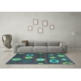 thumbnail image 3 of Ahgly Company Machine Washable Indoor Rectangle Abstract Turquoise Blue Contemporary Area Rugs, 8' x 10', 3 of 4
