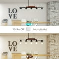 thumbnail image 5 of ACE-LIGHTS,Modern Industrial 5-Light Chandelier with Clear Glass Shades(Bulbs Not Included),Hanging Ceiling Light Fixture for Living Room,Dining Room,Kitchen Island(Walnut+black), 5 of 9