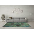 thumbnail image 3 of Ahgly Company Indoor Rectangle Checkered Light Blue Modern Area Rugs, 2' x 3', 3 of 4