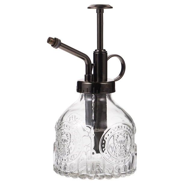 EeaseMX Botella rociadora de vidrio transparente, estilo vintage, para regar agua.