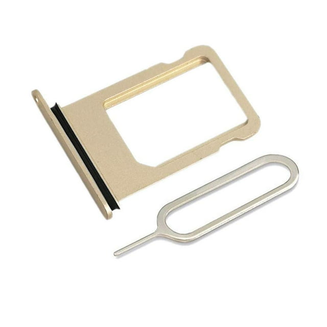 LIBAI-V Sim Card Tray Slot Replacement for iPhone 7 Plus with Waterproof Rubber & Remover Eject Pin + Cloth (glod)