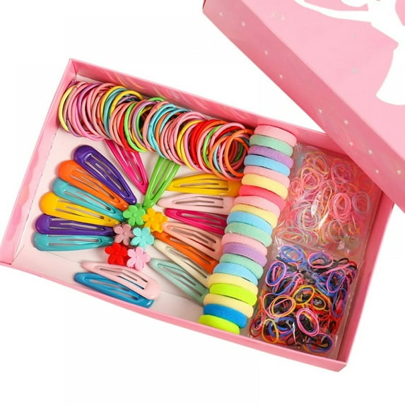 Gift Box For Toddlers Baby Girls Hair Accessories Included Baby Headbands Girls Cheer Flower Clip Flower Clips Metal Clips(All in 1)