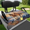 thumbnail image 4 of Uourmeti Golf Cart Seats Cushion Covers with 4 Pockets, Compatible with Club Car Golf Cart Club Golf Cart, Golf Cart Seat Covers Fit for Yamaha EZGO TXT RXV, Horse, 4 of 8