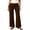 Brown, variant on Women's Fold Over Waist Yoga Pants Stretch Side Tie Wide Leg Casual Lounge Trousers for Women