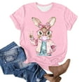 thumbnail image 4 of Njagoc3 Womens Soft Pastel Rabbit Print Short Sleeve Top - Comfortable with a Delightful Design, 4 of 6