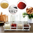 thumbnail image 4 of Especiero Organizador de Condimentos 4 Frascos con Cucharitas Base Acrílica Transparente Multiusos para Cocina, Sal, Pimienta y Hierbas Compacto y Fácil Limpieza, 4 of 6