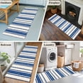 thumbnail image 5 of 2'x6' Rug Runners for Hallways Kitchen, Navy Blue Boho Non Slip Entryway Beside Floor Carpet Runner, Southwestern Striped Abstract Washable Laundry Room Bedroom Throw Rugs Mat for Family Pet, 5 of 8