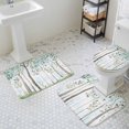 thumbnail image 3 of Green Forest Bathroom Rugs Set Watercolor Vintage Branches Leaf Botanical Country Non Slip Absorbent Soft Bath Mats 3 Piece Set with Bathroom Rug, U-Shaped Floor Mat, Toilet Seat Cover Small Size, 3 of 9