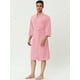 thumbnail image 3 of INSPIRE CHIC Albornoz tipo gofre para hombre, color sólido, ropa de dormir, mangas 3/4, kimono, bata de spa Rosa XS, 3 of 5