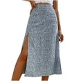 thumbnail image 2 of qolati Women's Boho Midi Skirt 2023 Casual Floral Print Side Split A-Line Skirt Trendy High Waist Pencil Skirts for Casual, Party, Beach, 2 of 7