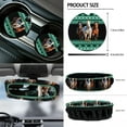 thumbnail image 6 of Renewold American Tribal Horse Green 12 Pcs Car Seat Covers Set, with Steering Wheel Cover Seat Belt Pads Armrest Prorector Trash Bin Sunglass Pocket Rear View Mirror Cover Coaster Keychain, 6 of 7