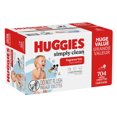 thumbnail image 2 of Huggies Simply Clean Baby Wipes, UNSCENTED, 11 Flip Lid Packs, 704 Wipes, 2 of 9