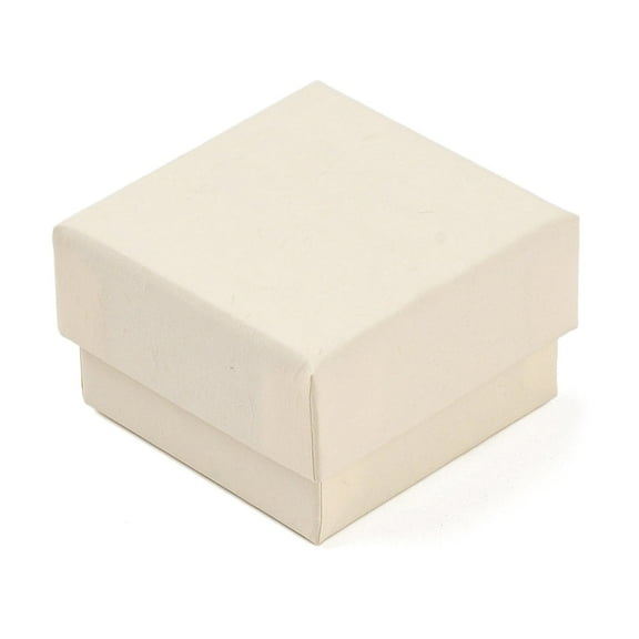 24pcs Cardboard Paper Jewelry Storage boxes with Sponge Gift Package Supplies Square Antique White 5.1x5.1x3.2cm