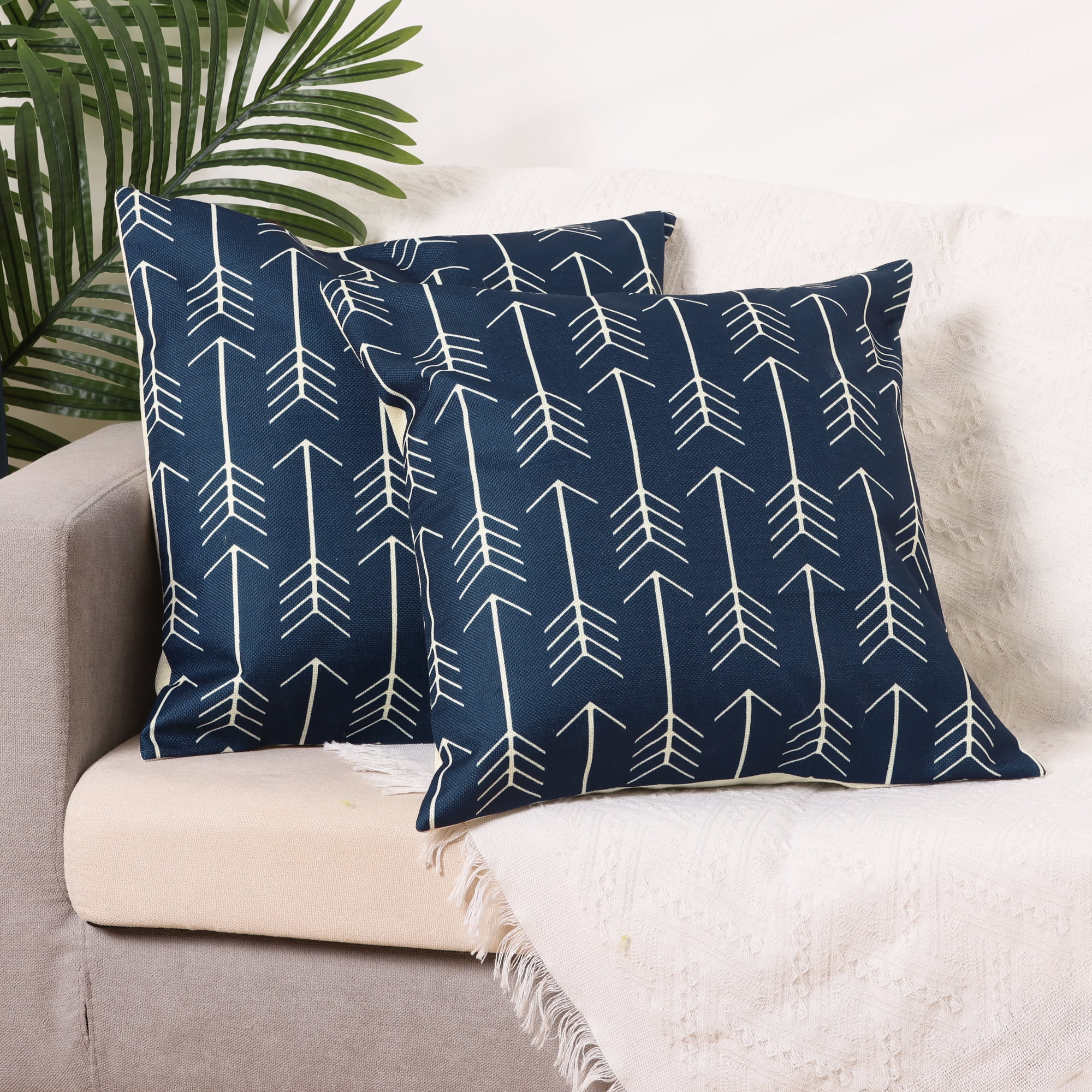 Unique Bargains Multicolor Modern Sofa Home Decorative Throw Pillow Covers (2 Count) Blue-1 18" x 18"