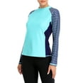 thumbnail image 5 of Women's Long Sleeve Rash Guard UPF 50+ Striped Swim Shirts, 5 of 7