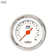 Tach Ga. w/ emblem - Mod Rod Wht, Or Vintage Nedl, Chrom Trm Rings~Style Kit DIY