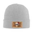thumbnail image 2 of ZICANCN Vintage Map Rose Skull Knit Beanie Hat, Winter Cap Soft Warm Classic Hats for Men Women, Gray, 2 of 8