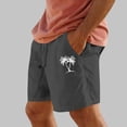 thumbnail image 2 of Pantalones Cortos para Hombre Cintura Elástica con Bolsillos Color Sólido Casual Cordón Suelto Pantalones Cortos de Ejercicio, 2 of 4