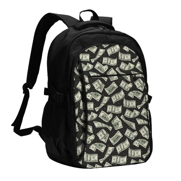 Balery Dollar Mochila con carga USB para hombre y mujer - Mochila impermeable y antirrobo para laptop con puerto USB para viajes, trabajo