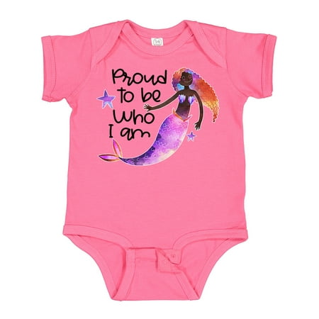 

Inktastic Black History Month Proud to Be Who I Am Mermaid Gift Baby Boy or Baby Girl Bodysuit
