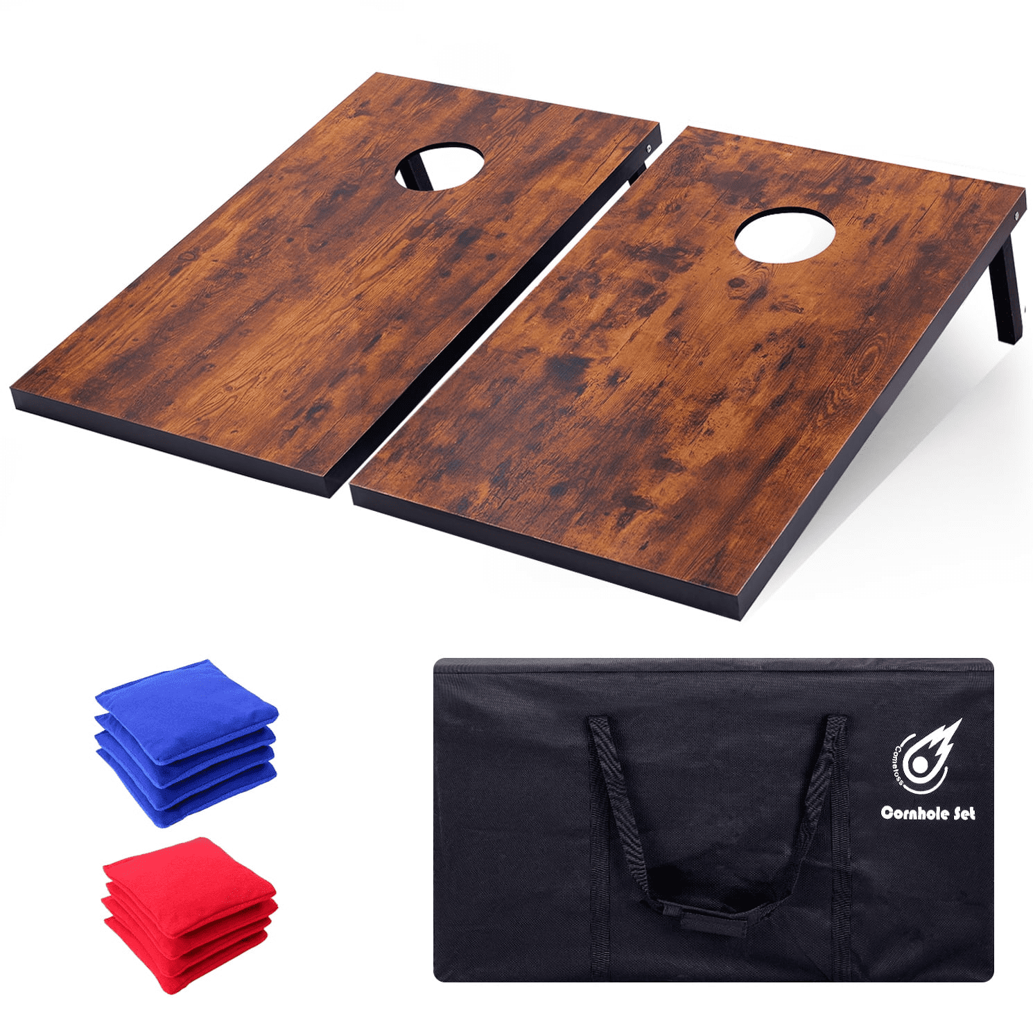 Cometoss Cornhole Outdoor Game Set, 3'x2' Yard Games with 2 MDF