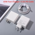 thumbnail image 2 of Cargador Huawei 65W 20V 3,25A Carga superrápida Adaptador USB C con enchufe UE/EE. UU. Cable PD de 1,8 m para computadora portátil Matebook 15 14 X Pro D14 D15, 2 of 5