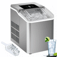 2 Ice Size Ice Maker Machine Countertop, 28 lbs in 24 Hrs, 9 Cubes