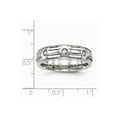 thumbnail image 6 of White Stainless Steel Ring Band Wedding Cubic Zirconia CZ, 6 of 6