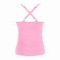 thumbnail image 6 of HCNTES Women Tankini Top Only - Tummy Control Bathing Suit Top Twist Front Swim Top Criss Cross Back Swimsuit Pink,M, 6 of 9