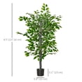 thumbnail image 3 of HOMCOM 4.5ft Ficus Artificial Tree with Realistic Leaves for Indoor, 3 of 10